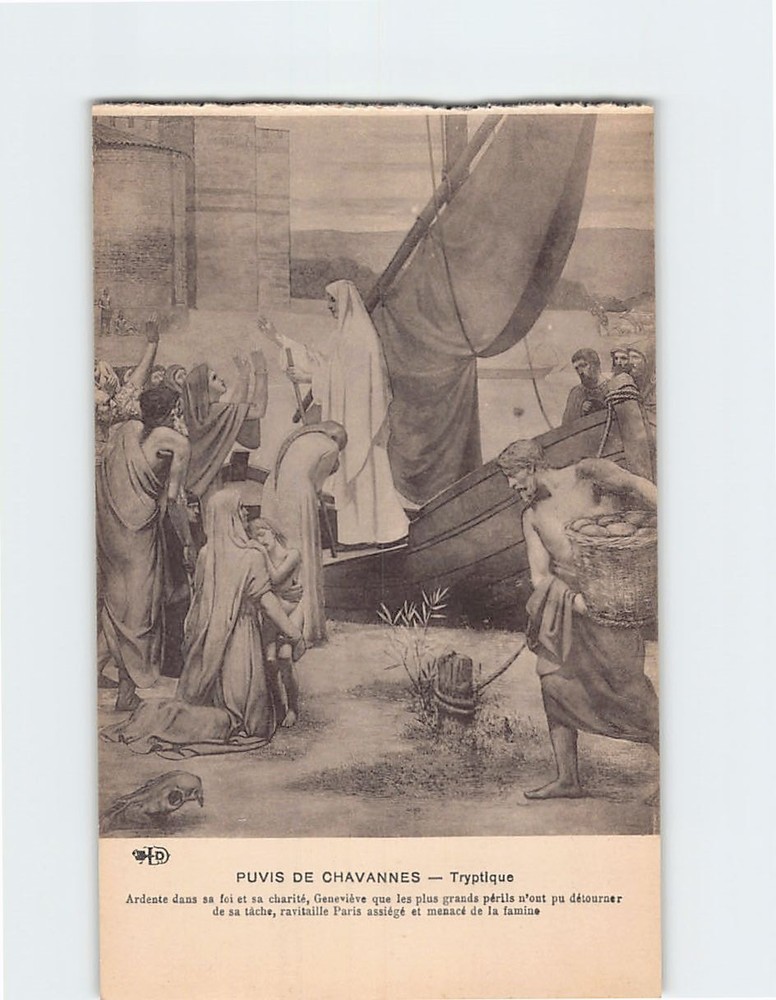 Postcard The Life of Saint Genevieve Tryptique By Puvis De Chavannes