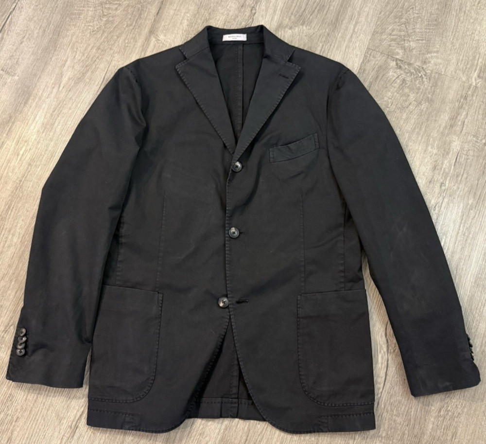 Boglioli Milano Black Cotton blend Blazer EU 46/ US 36 Italy Casual Sport Coat