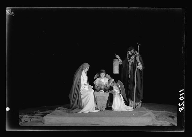 Photo:Christmas Story YMCA Nativity Tableaux 1930s Mary Joseph Angel