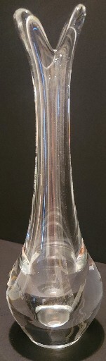 Swung Glass Clear Vase 13in