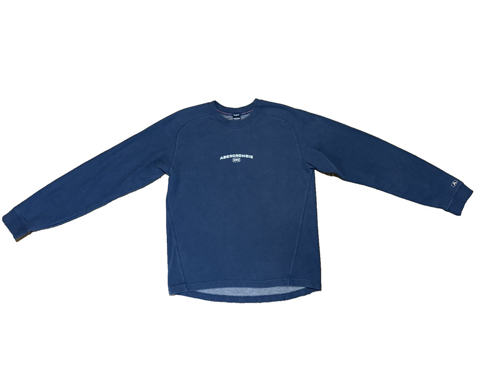 VTG Y2K 90s Abercrombie & Fitch Mens Muscle Gym Edit Navy Blue Long Sleeve XL