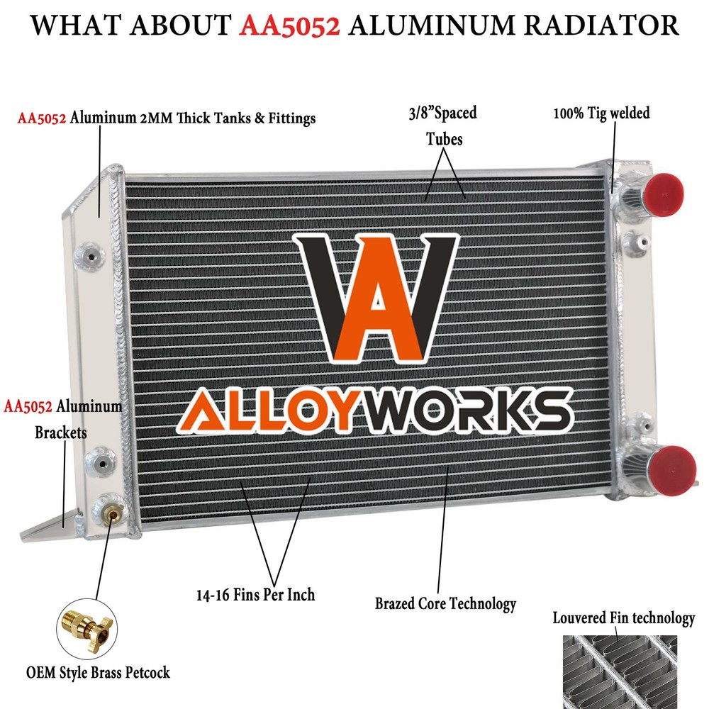 3 Row Aluminum Cooling Radiator Fits VW Scirocco/ Pro Stock Style Drag Racing