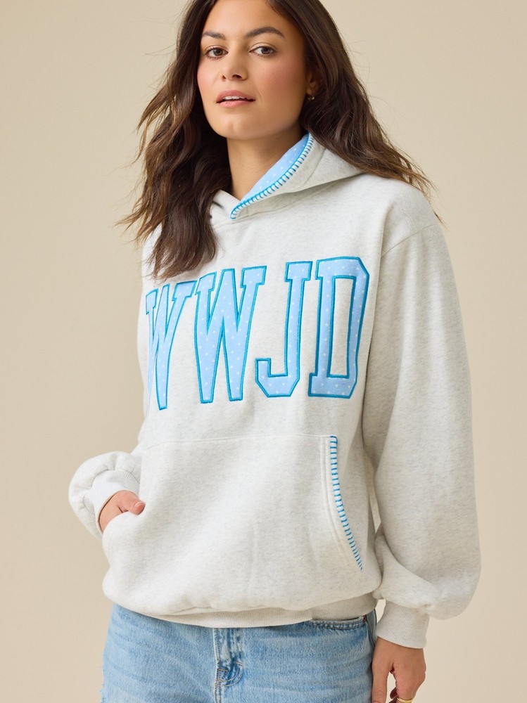 Altar’d State WWJD Embroidered Hoodie, All Size