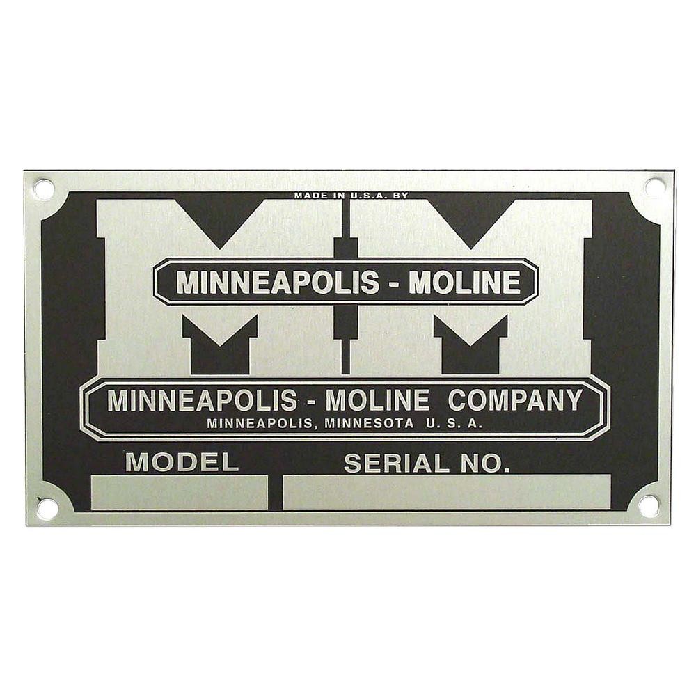 MMS018 Serial Number Tag With Rivets Fits Minneapolis Moline