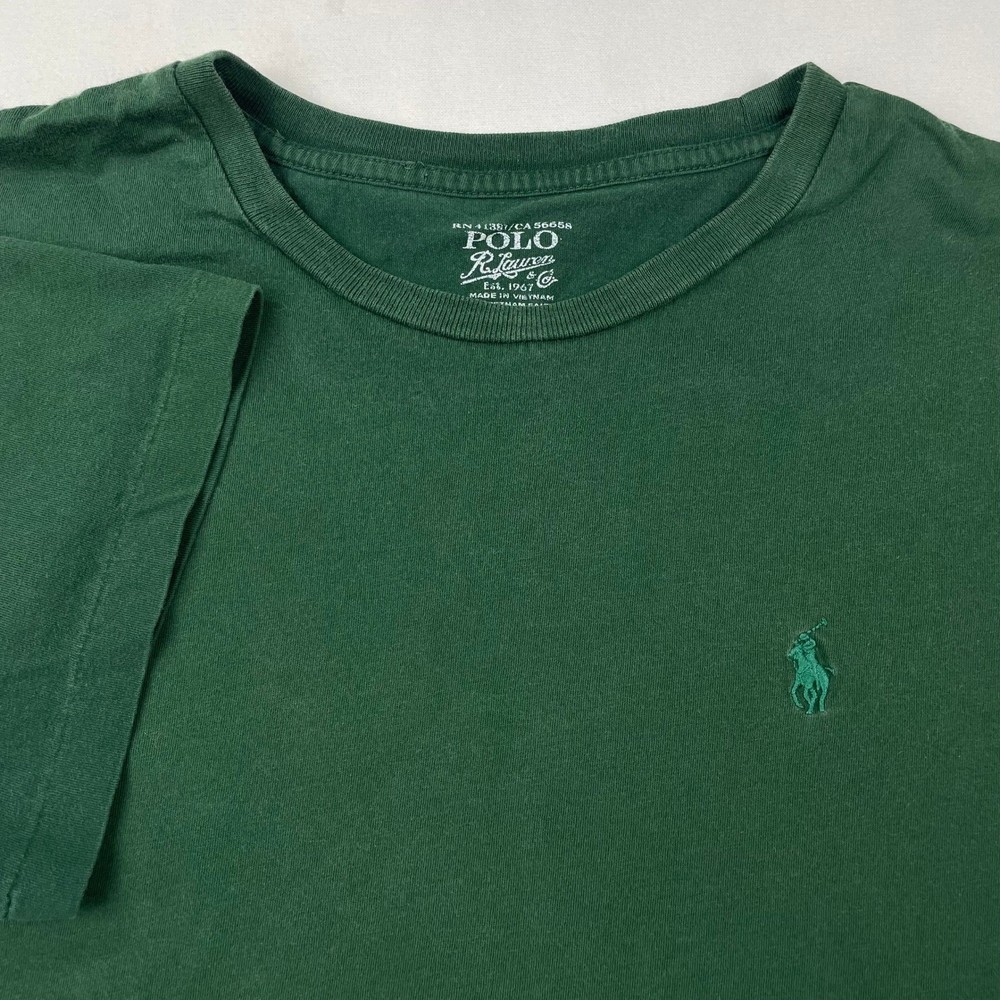 Polo Ralph Lauren Mens Green Short Sleeve Crewneck Cotton T-Shirt Size Large