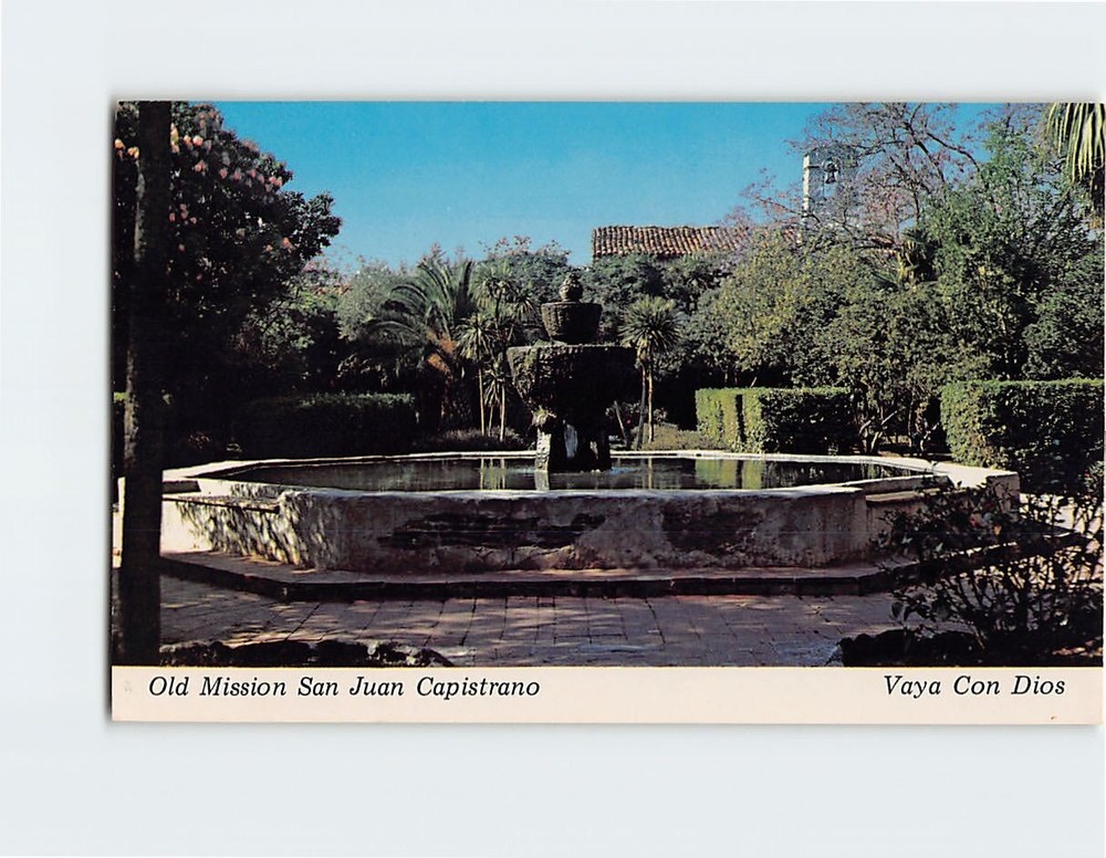 Postcard Fountain Inner Patio Mission San Juan Capistrano California USA