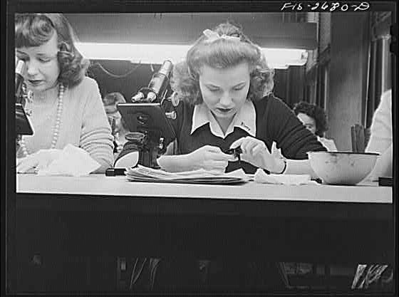 Photo:Ames Iowa Iowa State College 1940s Home Economics Textiles Study