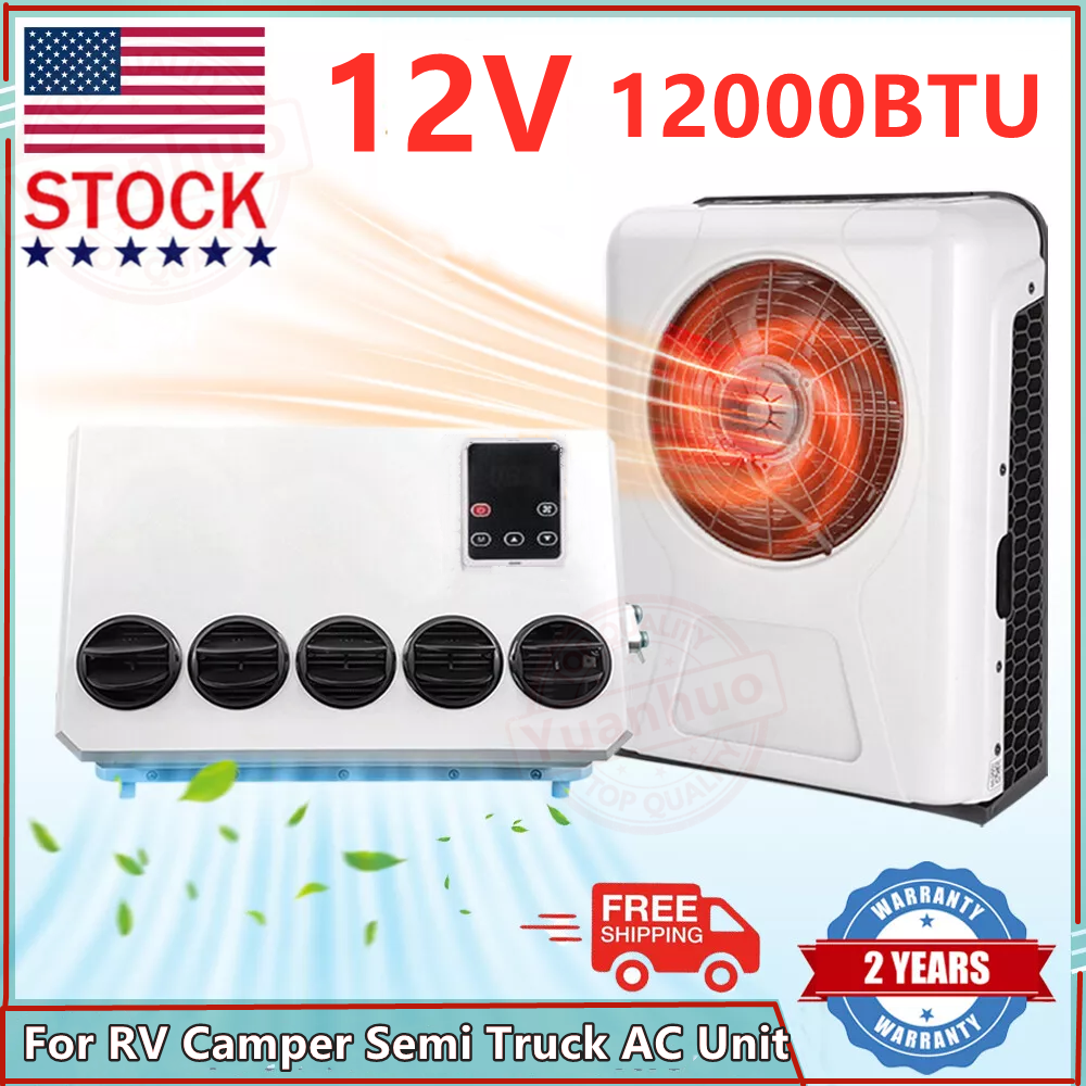 12V 12000 BTU Split AC for Trucks Buses RVs and Caravans