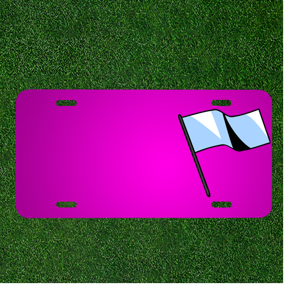 Create Your Own Custom Car License Plate with Name on Blue Banner Flag - Add Personal Touch to Your Vehicle