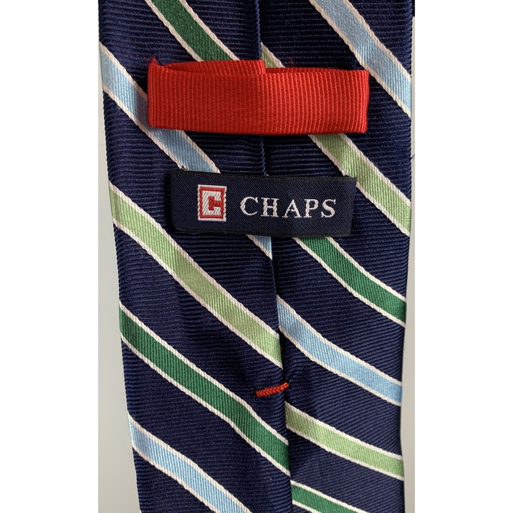 Chaps Ralph Lauren Men's Navy & Green Striped Tie