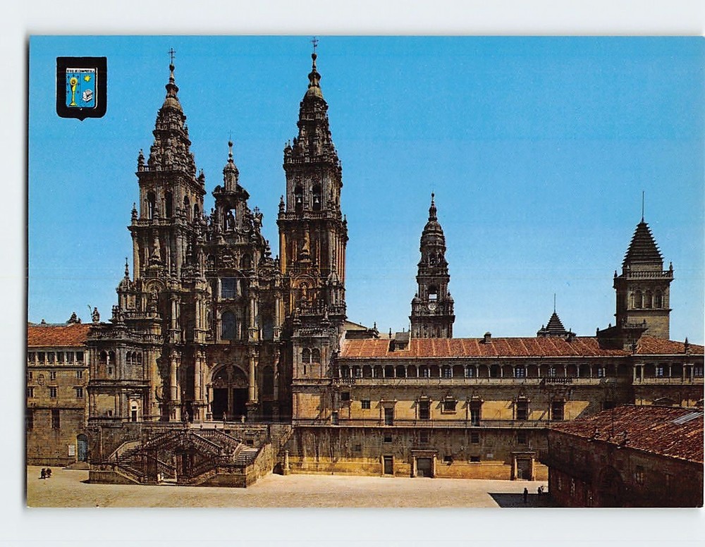 Postcard Cathedral of Santiago de Compostela in Spain
