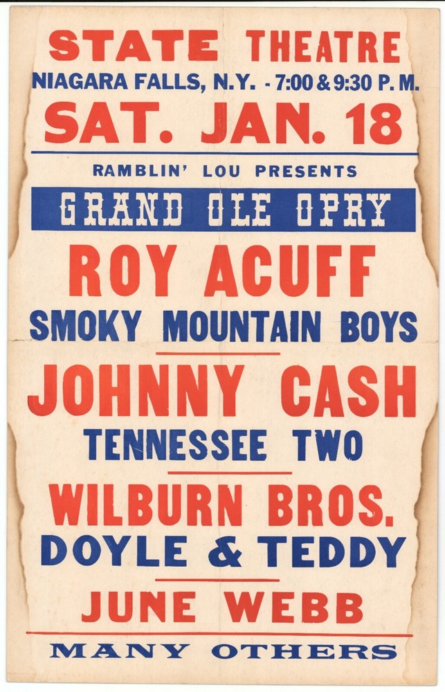 ORIGINAL Johnny Cash on Sun Records 1958 Concert Poster - RARE 1 of 1 !