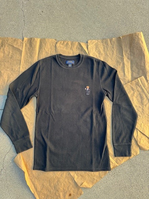 Polo Ralph Lauren Thermal Black Embroidered Tuxedo Polo Bear Size Small