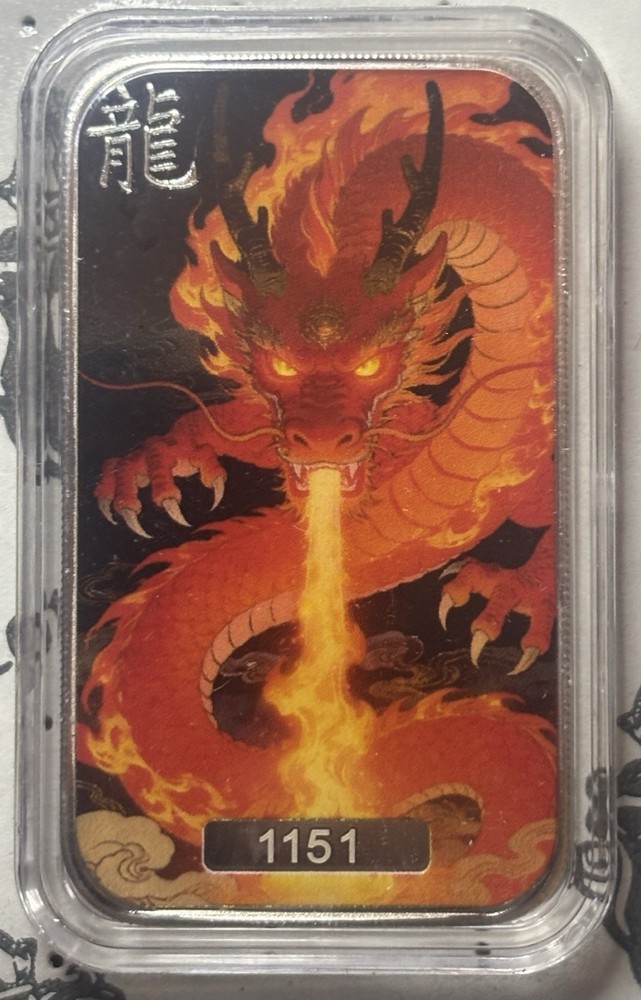 2026 1 oz Lièyàn Blazing Fire Silver Bar Color Art Bar Scottsdale