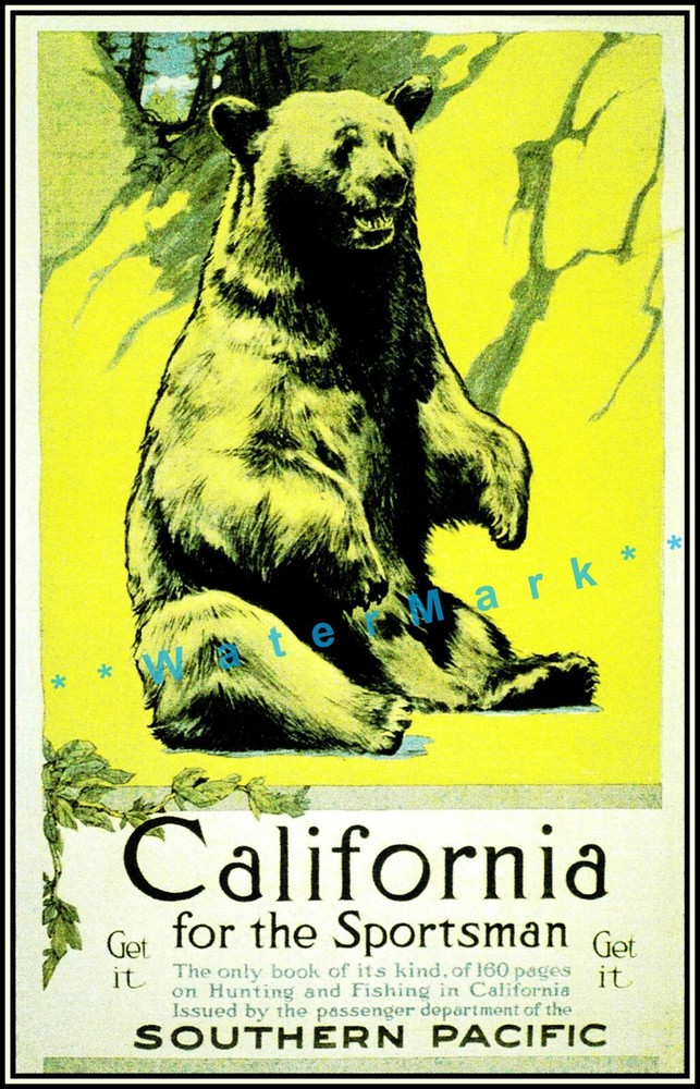 California Sportsman 1911 Southern Pacific Vintage Poster Print Retro Style Art