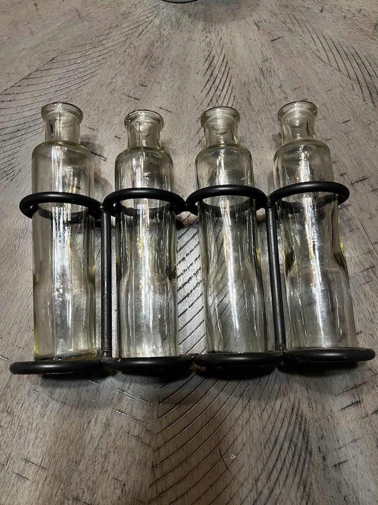 Vintage Propagation Planter Station Four Bottle Series Vase Rack Stand