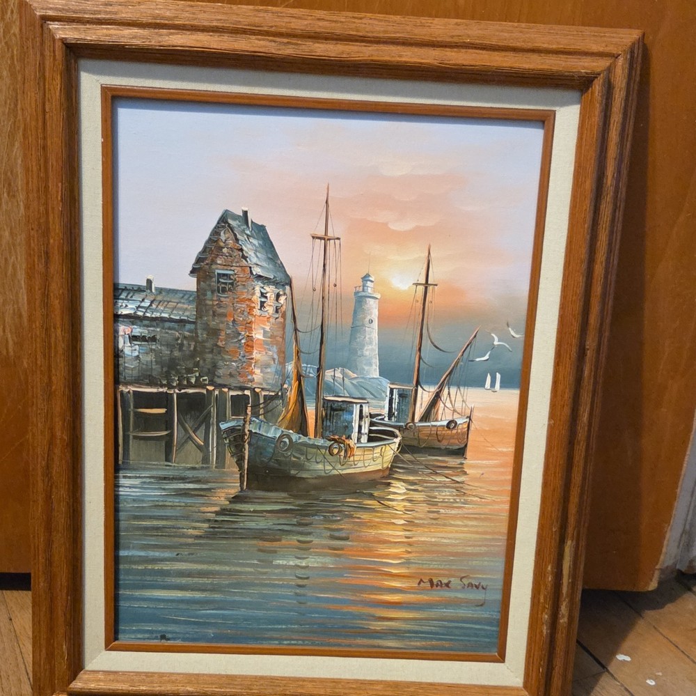 Max Savy Oil Painting 12x16 Original Art Canvas Painting Signed Framed Vintage