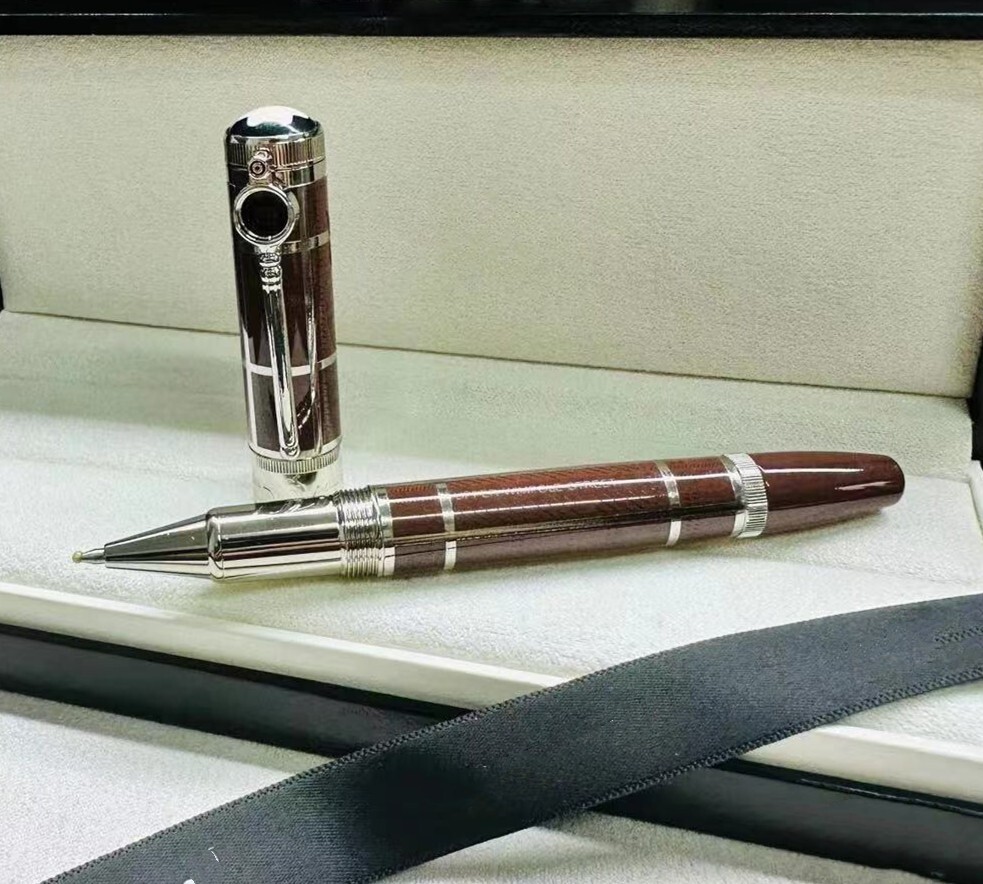 Deluxe Writers Series Brown - Silver Clip 0.7mm Rollerball Pen No Box