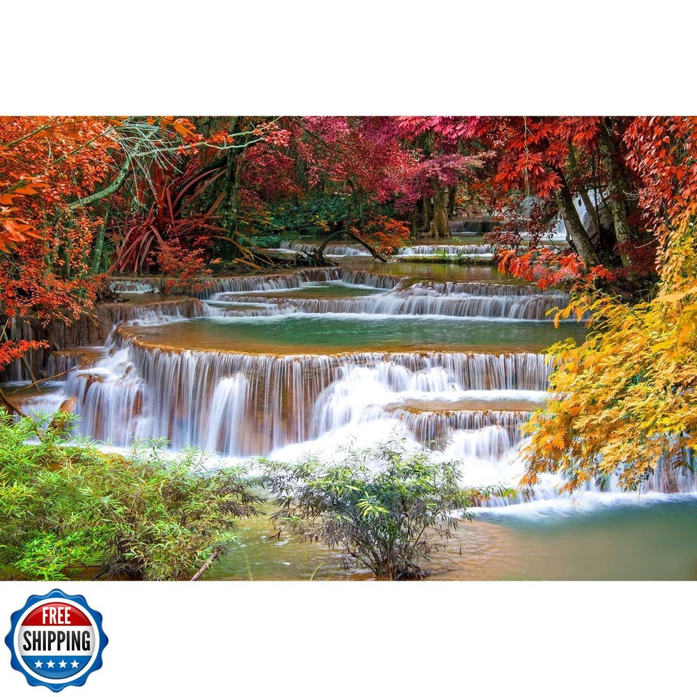 ZatiasMiller Waterfall Aquarium Background with Tropical Plants for Terrarium