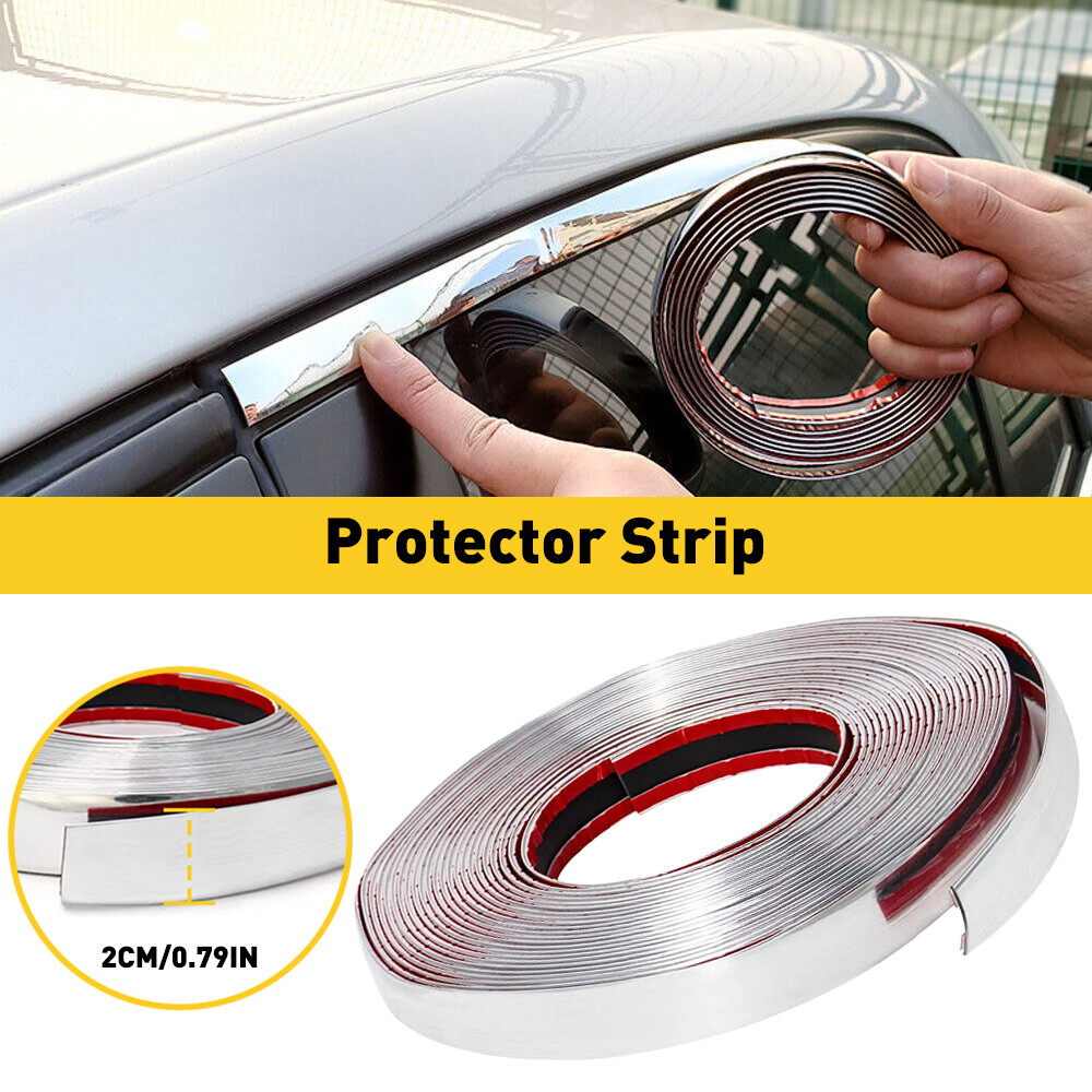 16feet U Shape PVC Seal Car Doorge Guard Molding Trim Protectors Strip Chrome