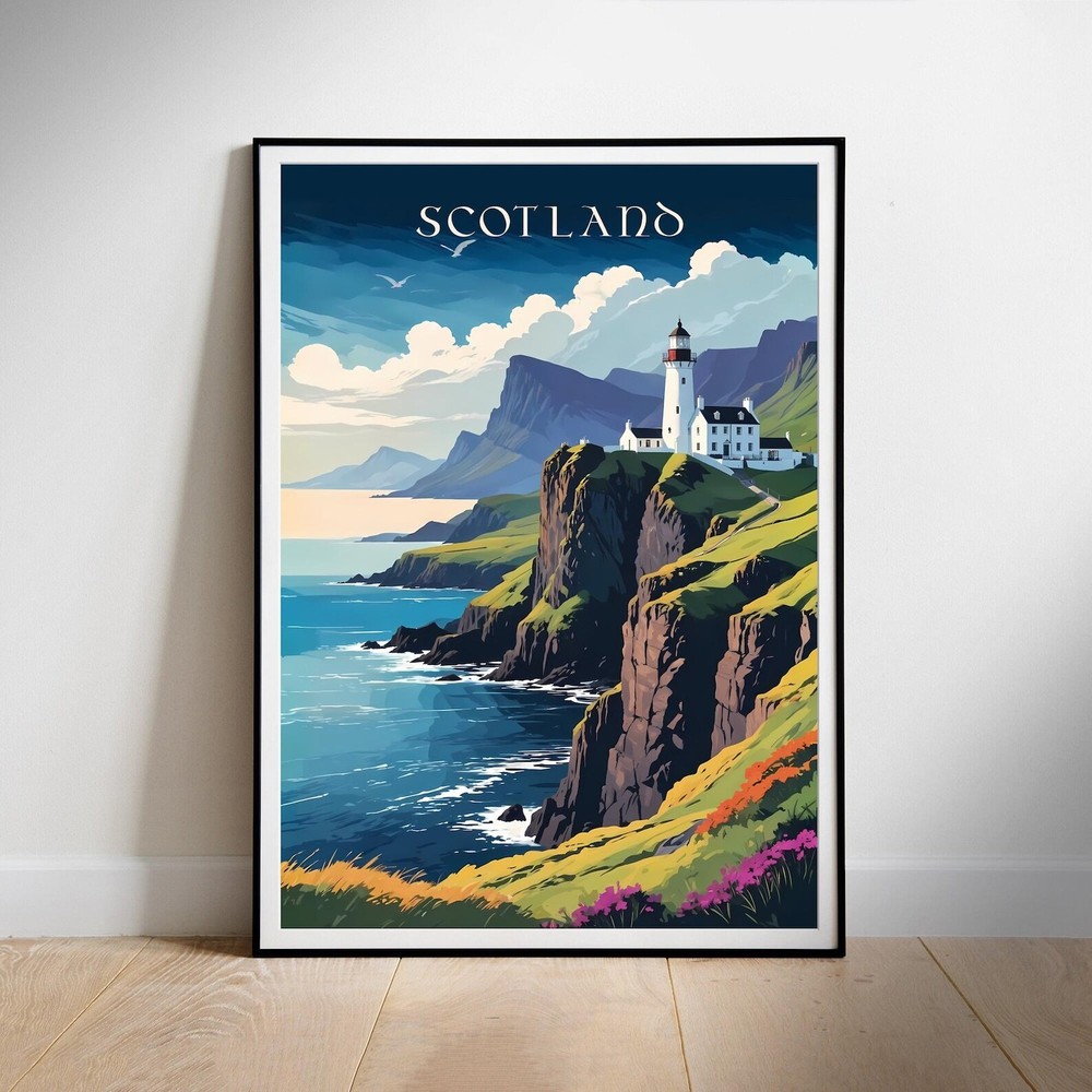 Scotland Retro Travel Poster Wall Art Instant Hanging Decor New Home Gift