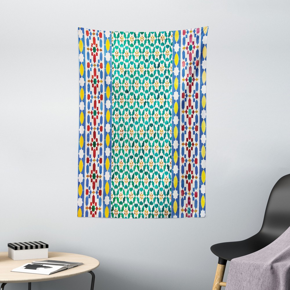 Moroccan Tapestry Colorful Mosaic Wall Print Wall Hanging Decor