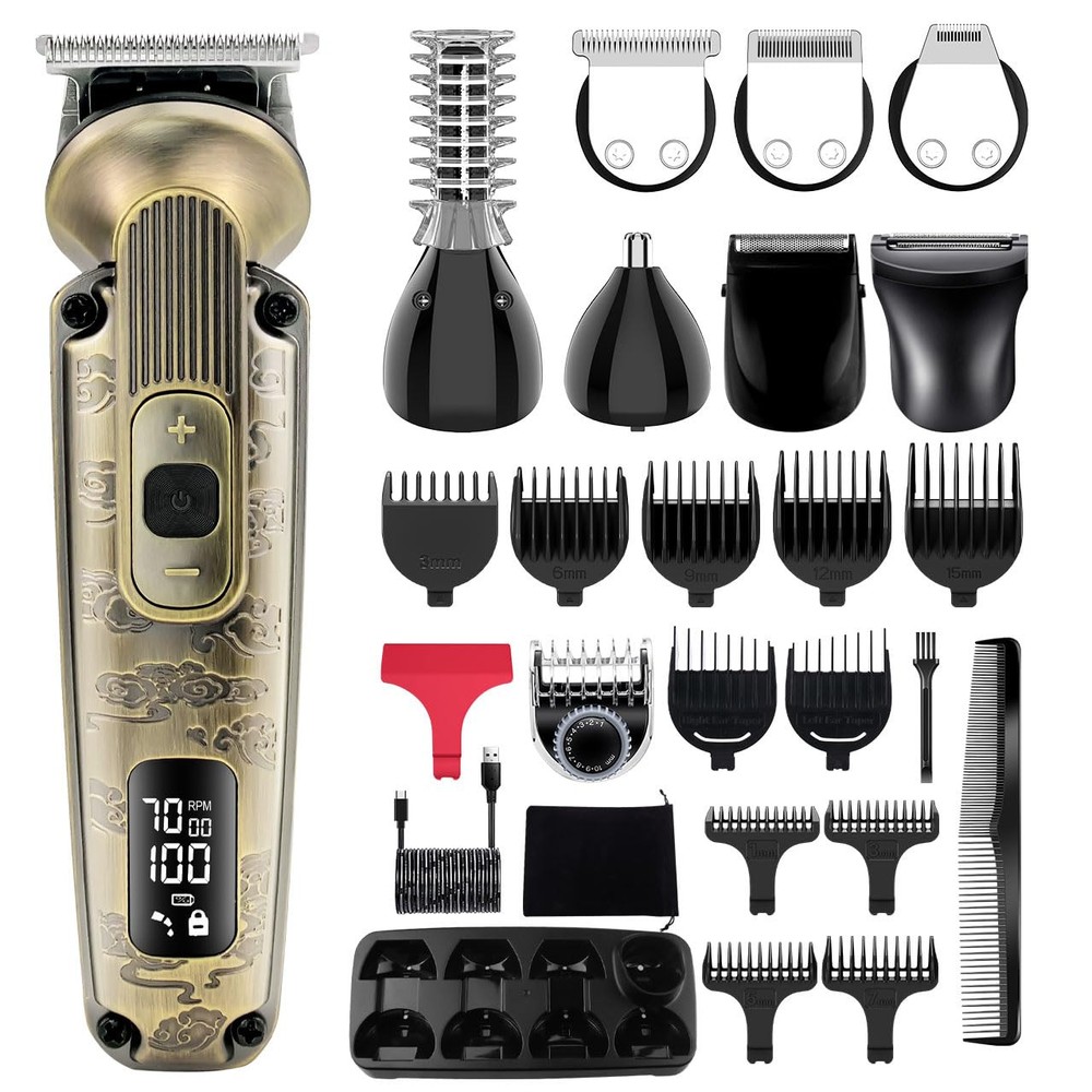 Beard Trimmer Mustache Trimmer for Men 8 in 1 Adjustable Speed Waterproof Hai...