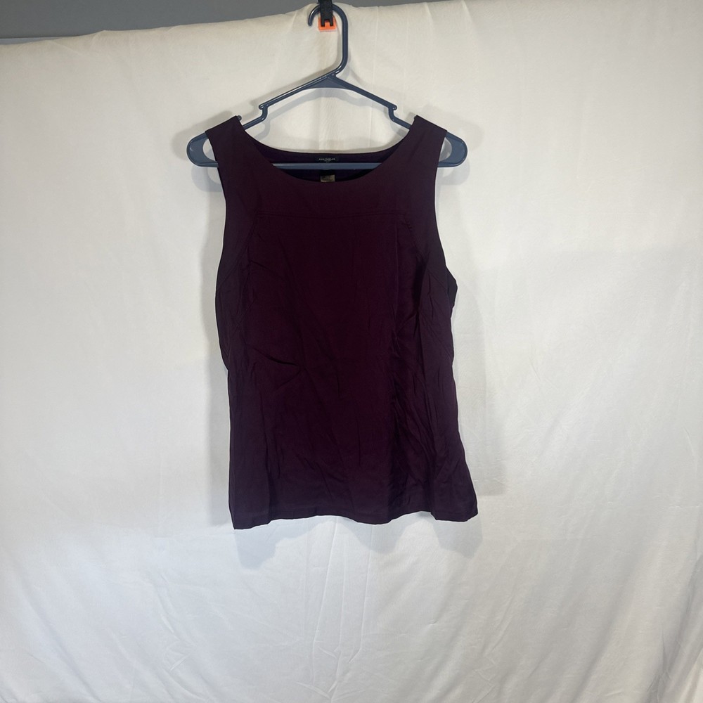 Ann Taylor Women's Burgundy Wine Purple Sleeveless Top Size L Blouse Shirt (A)