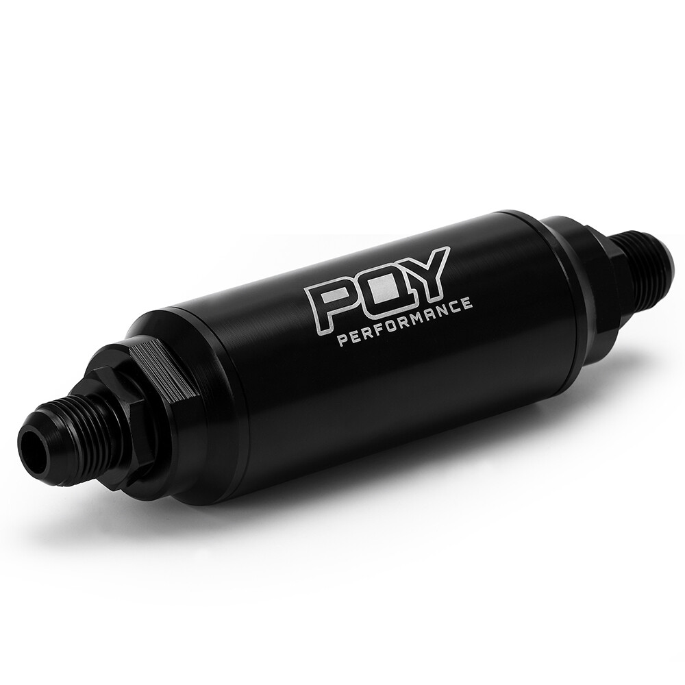 Racing PQY Fuel Filter E85 Ethanol 100 Micron Stainless Steel Element AN-6 8AN