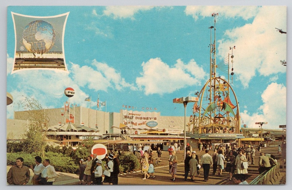 1964-65 New York World's Fair Pepsi-Cola Pavilion Unisphere Postcard