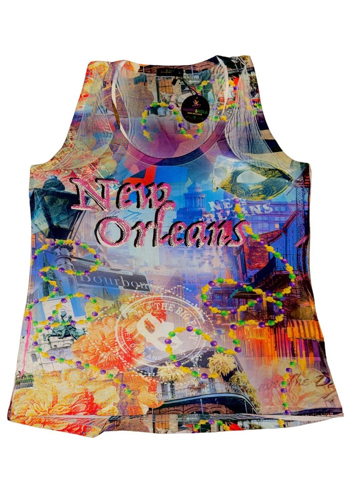 New Orleans Rhinestone T-Shirt Women Size Medium Multicolor