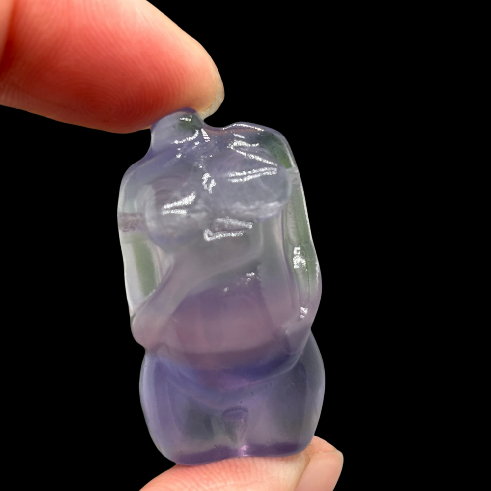 Natural Fluorite Crystal Carved Mini Skull Pendant Gift