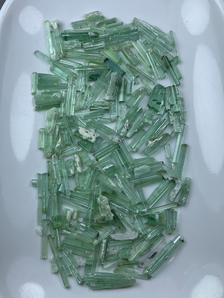 Afghanistan Light Green Tourmaline Gemstone Jewelry Crystals  