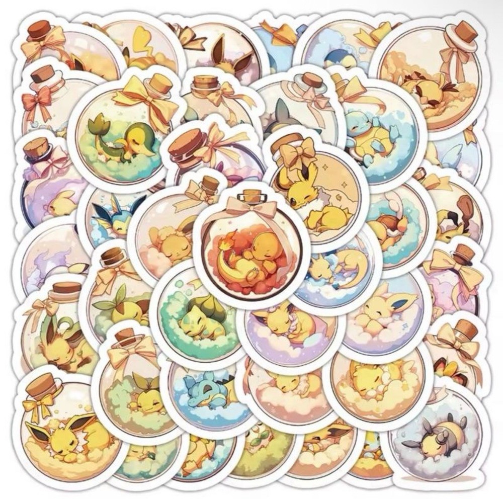 50 Pc Pokemon Stickers Pokemon Sleeping