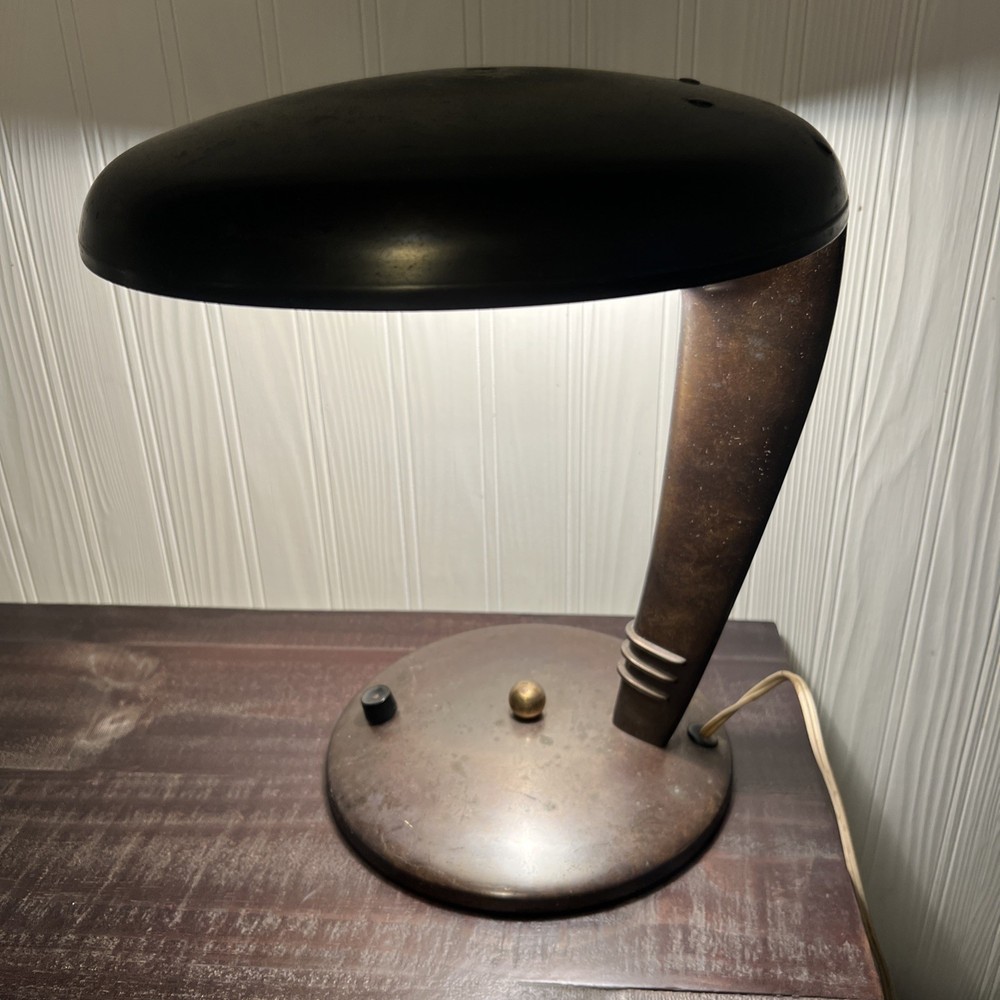 Vintage / Antique Jean Otis Reinecke Faries Cobra Lamp - 1940s Art Deco - Works!
