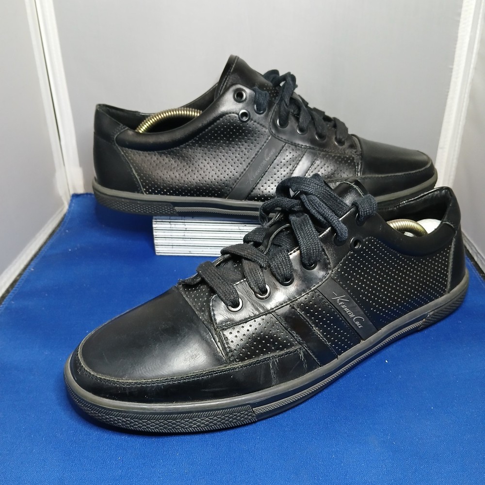 Kenneth Cole Leather Touch-Down Black Lace Up Shoes Mens Size 11 M