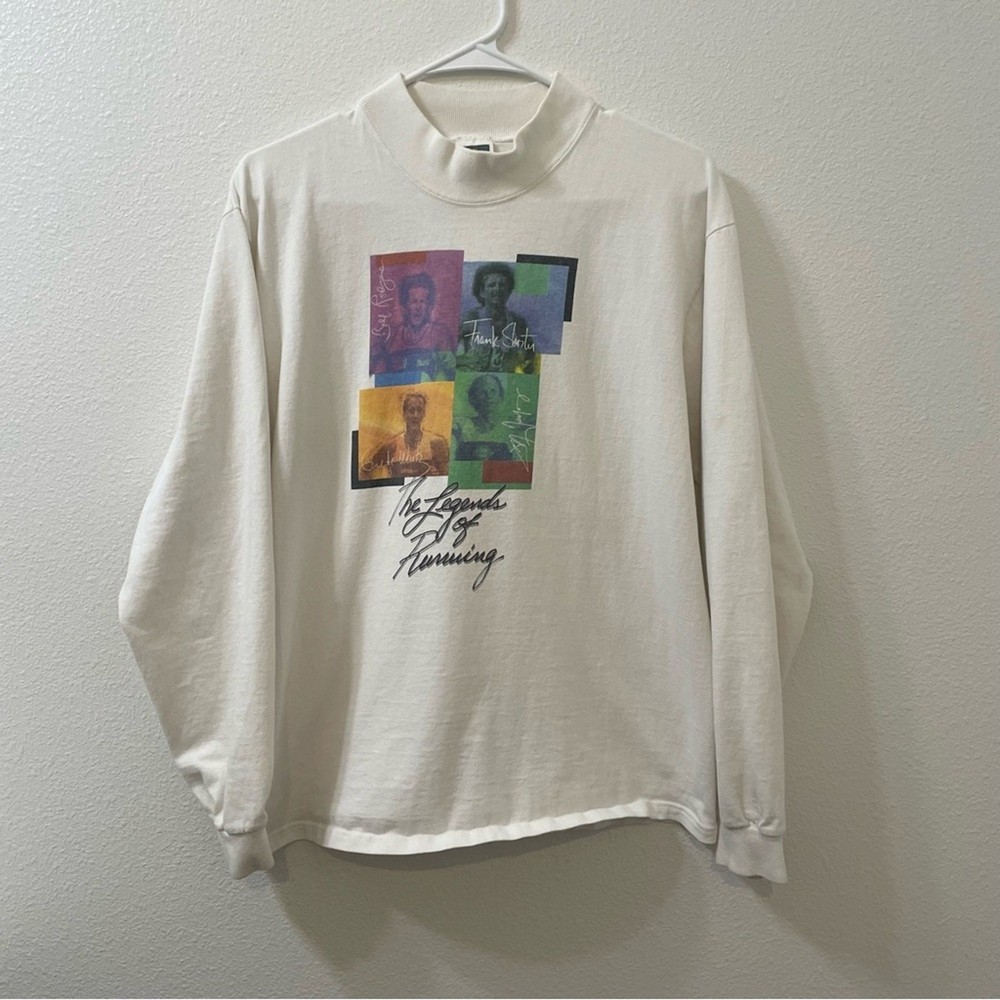 The legends of running long sleeve shirt white vintage medium