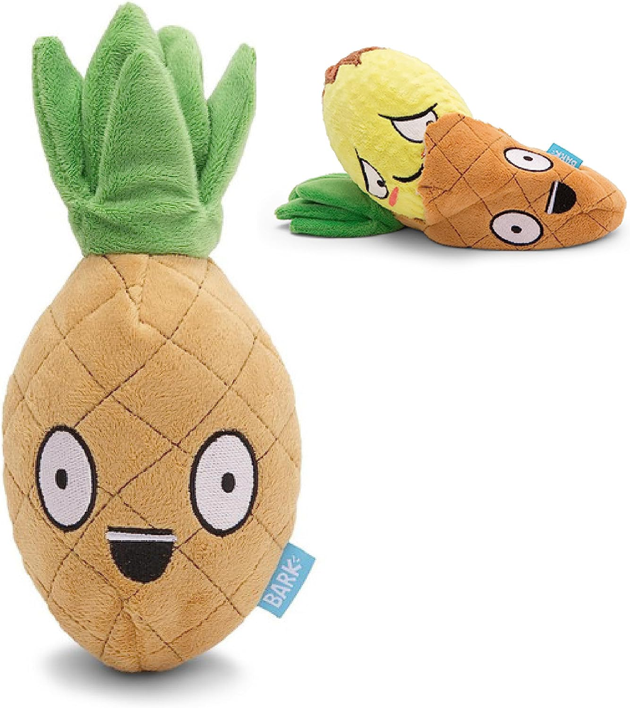 BARK Dog Toy 2 in 1 Interactive - Plush Exterior with Squeaker & Crinkle Materia