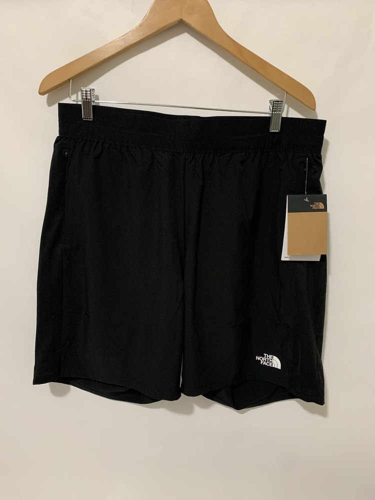The North Face Shorts Mens Large Black Sweat Elastic Waist Zip Pocket