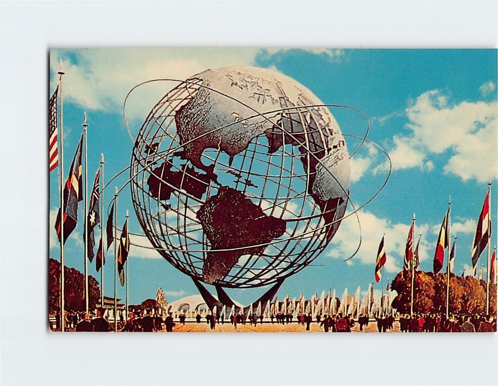 Postcard Unisphere Worlds Fair Queens USA