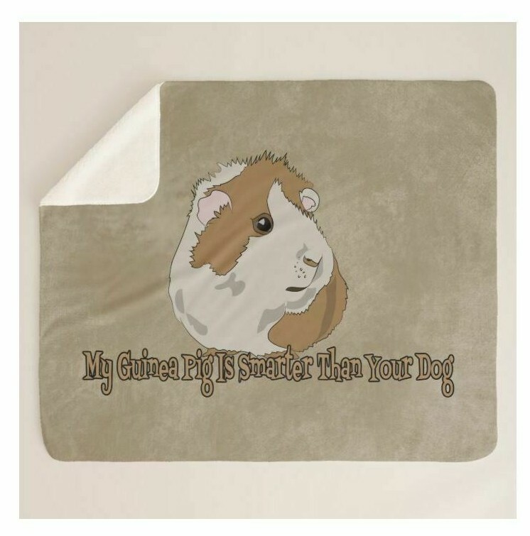 My Guinea Pig Pet Is Smarter Than Dog Brown Sherpa Fleece Throw Blanket