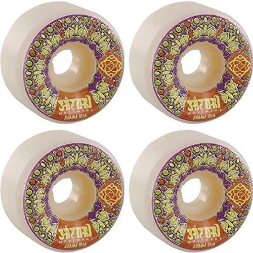 Satori Movement Mandala 55mm 101a White/Burnt Orange Skate Wheels Set of 4