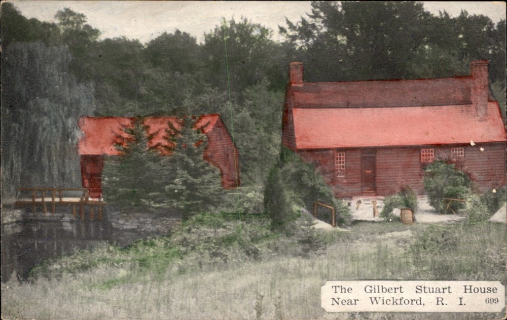Wickford RI Gilbert Stuart House c1900s-10s Vintage Postcard