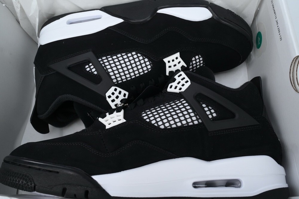 Nike Air Jordan 4 Retro White Thunder Black Men's Basketball Sneakers