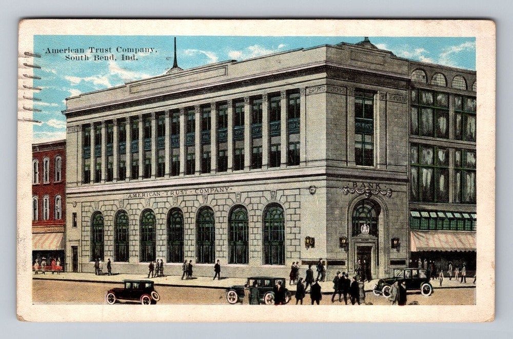 Indiana IN South Bend American Trust Company Vintage Postcard
