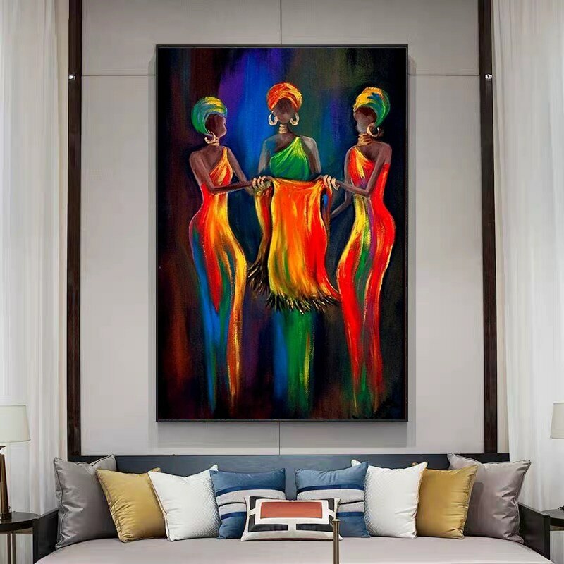 Abstract Art Graffiti Canvas Painting African Woman Canvas Wall Art Wall Picture-image