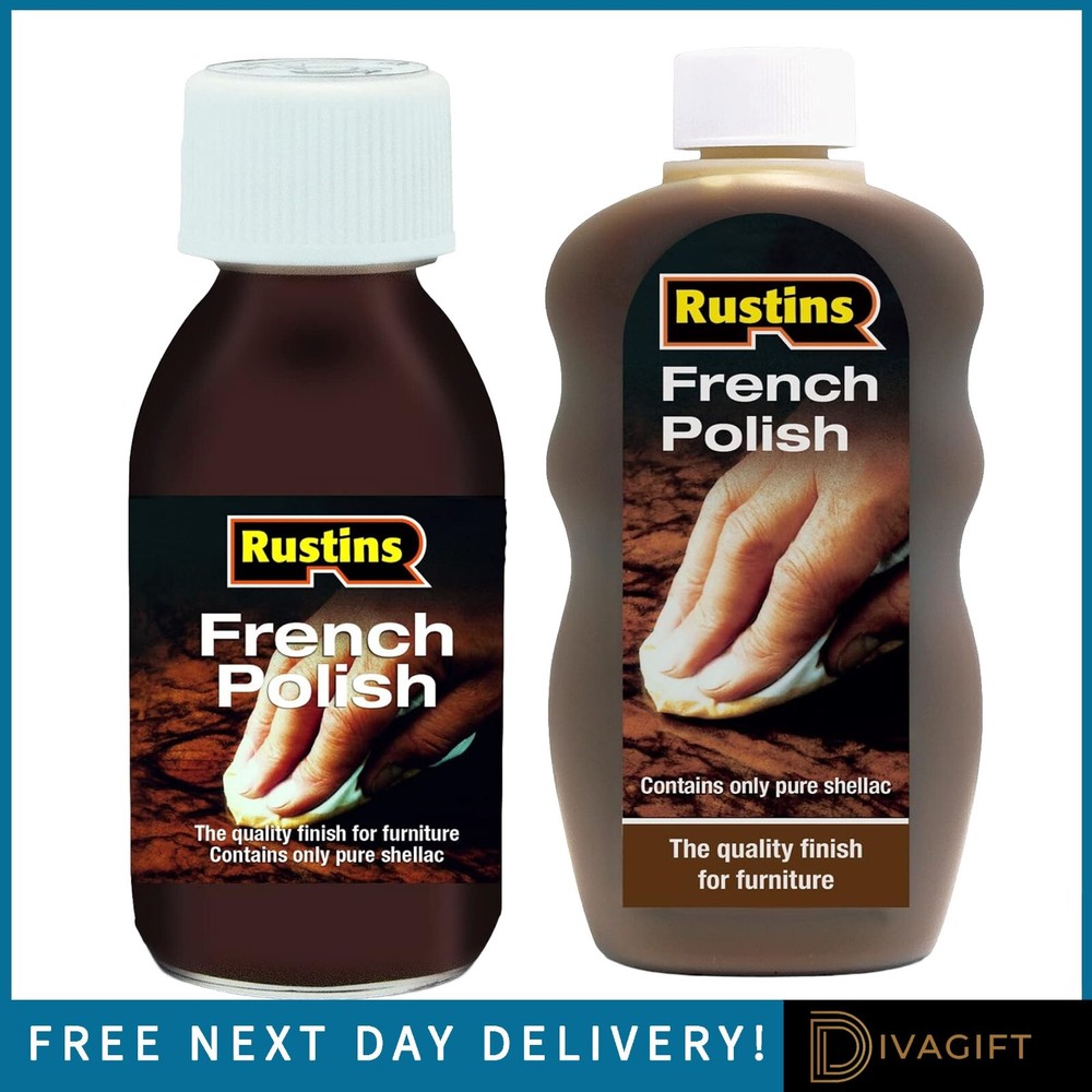 RUSTINS FRENCH POLISH PURE SHELLAC QUALITY FINISH FOR FURNITURE 125ML 300ML NEW