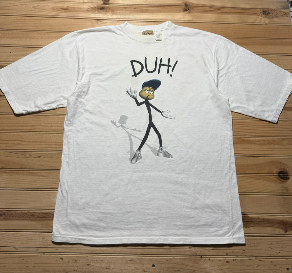 Vintage 90s Duh! Stick Figure Art Funny Short Sleeve Single Stitch - Size Large