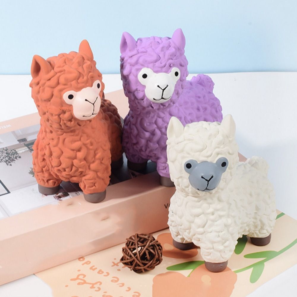 Bite Resistant Latex Dog Chew Toy Alpaca Shape Dog Teeth Grinding Toy with Sound