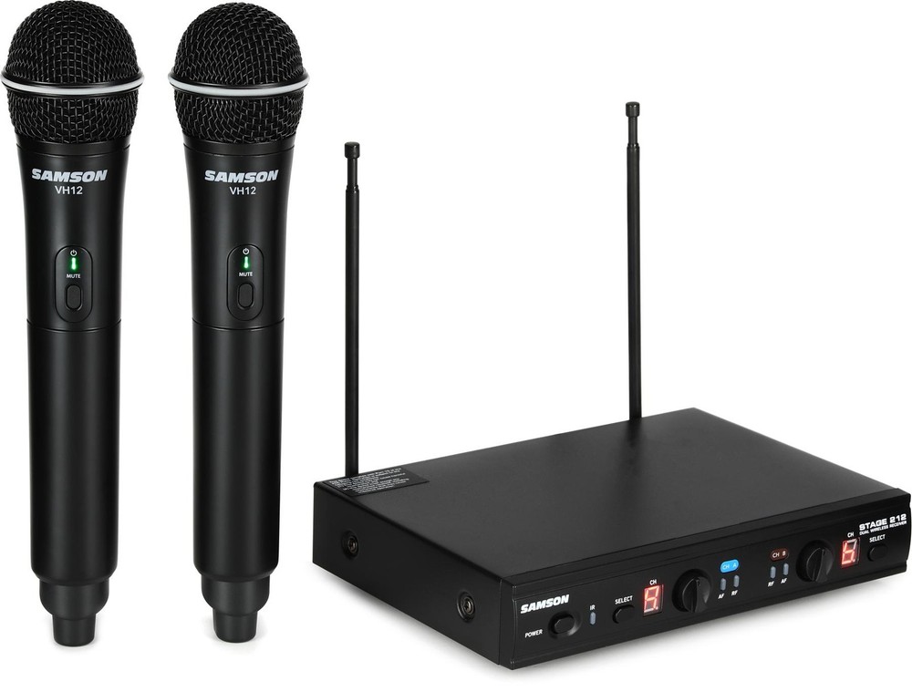 Samson Stage 212 Dual Channel Handheld VHF Wireless Mic System  